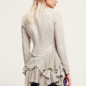 RARE Free People Military Ruffle Jacket